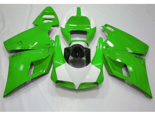 1993-2005 Verde Brillante & Blanco Ducati 996 748 916 998 Carenado