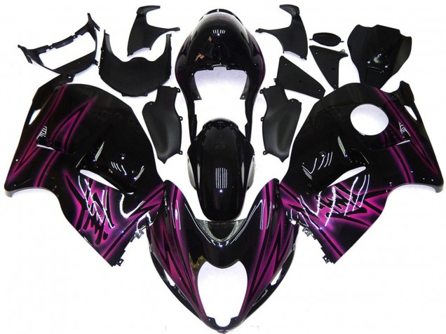 1997-2007 Negro Brillante Personalizado Con Rosa GSXR 1300 Carenado