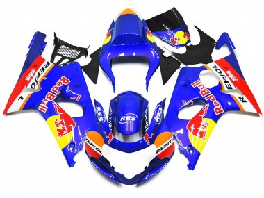 2000-2002 Kit De Estilo OEM Rojo Personalizado Red Bull GSXR 1000 Carenado