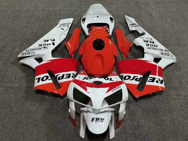 2005-2006 Blanco Rojo & Naranja Repsol CBR600RR Carenado