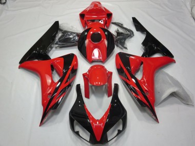 2006-2007 Rojo Negro OEM Estilo Sin Calcomanías CBR1000RR Carenado