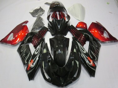 2006-2011 Negro Llama Rojo ZX14R Carenado