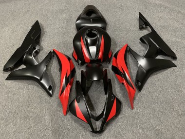 2007-2008 Negro Mate & Rojo CBR600RR Carenado