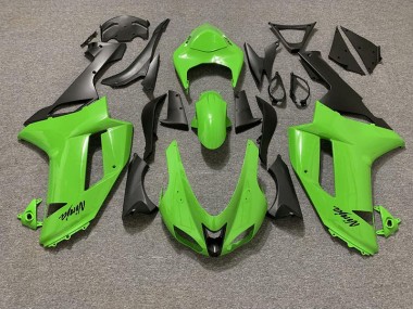 2007-2008 Verde Brillante & Negro Mate ZX6R Carenado