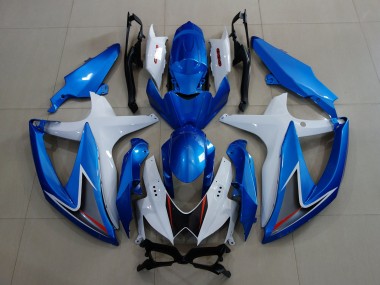 2008-2010 Azul Metalizado & Blanco GSXR 600-750 Carenado