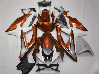 2008-2010 Naranja Brillante & Blanco GSXR 600-750 Carenado