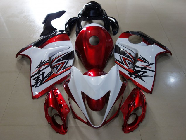 2008-2020 Diseño Rojo Brillante & Blanco GSXR 1300 Carenado