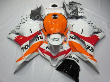 2009-2012 Blanco Rojo & Naranja Repsol CBR600RR Carenado