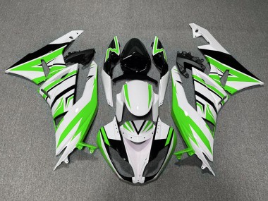 2009-2012 Verde Blanco & Negro Zag ZX6R Carenado