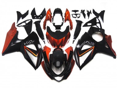 2009-2016 Naranja & Negro Personalizados Con Incrustaciones Plateadas GSXR 1000 Carenado