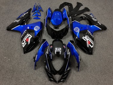 2009-2016 Negro & Azul Con Logotipos Personalizados GSXR 1000 Carenado