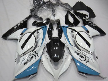 2013-2018 Blanco Brillante & Azul Claro Ninja 300 Carenado