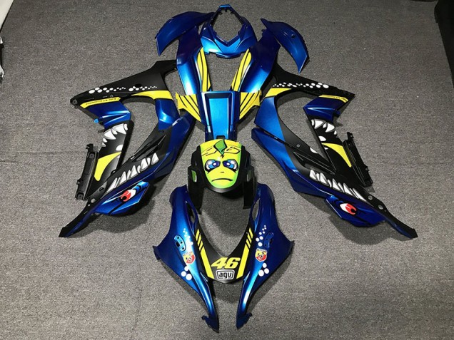 2016-2019 Tiburón Azul Metalizado ZX10R Carenado