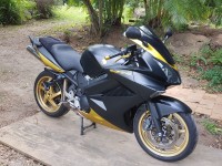 Reconstruí una Honda VFR800 cancelada con un carenado total. La entrega fue rápida y el trabajo de pintura personalizado en negro mate y dorado estuvo bien ejecutado. Todas las piezas que pude desear se incluyeron con el carenado y se empaquetaron de forma segura. Las orejetas internas están completamente moldeadas, no pegadas y el ajuste es exacto al cuadro de mi bicicleta. Se suministran muchas fijaciones. He recibido muchos elogios por esta bicicleta donde quiera que vaya y no dudaría en comprar otro carenado si reconstruyera otra bicicleta. Puedes ver en la foto lo bien que se ve la bicicleta terminada.